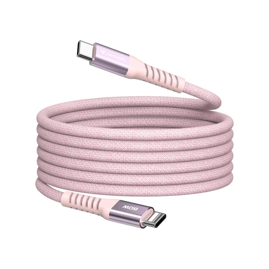 Verbatim 31853 Sync & Charge Magnetic Cable 60W USB-C to USB-C, 480 Mbit/s, 1.2m, Pink