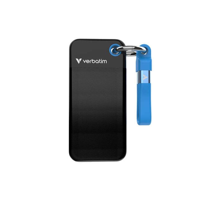 Verbatim 32283 Pocket SSD, 512GB, USB 3.2 Gen 2 Type-C, 10 Gbps, 1000 MB/s, Black/Blue