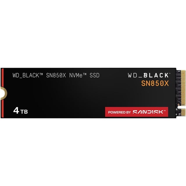Western Digital WDS400T2XHE-00BCA0 SN850X Black SSD, 4TB, M.2, NVMe, 7300 MB/s, Heatshield