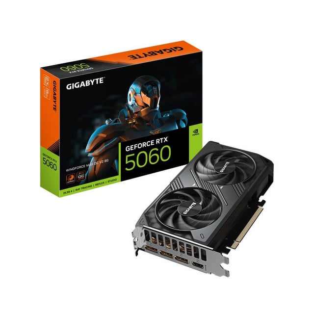 Gigabyte GV-N5060WF2MAX OCV2-8GD GeForce RTX5060 WINDFORCE MAX OC V2 8G, 8GB GDDR7, 128bit, PCIe5