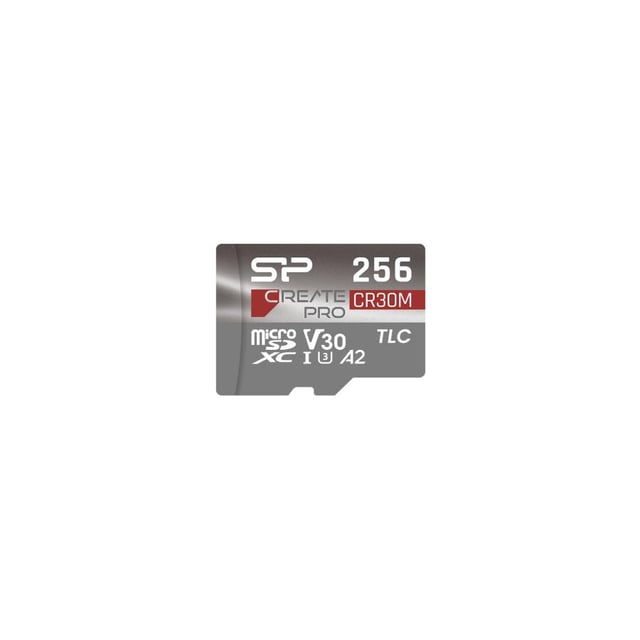Silicon Power SP256GBSTXLA2V1CSP CreatePro CR30M MicroSDXC, 256GB, V30, A2, UHS-1 U3, 170MB/s