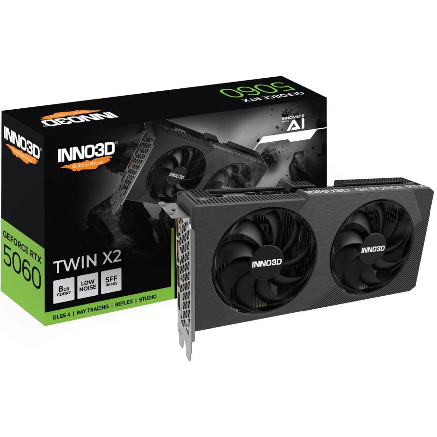 Inno3D N50602-08D7-198072N RTX5060 Twin X2 V2, 8GB, GDDR7, 128-bit, 448 GB/s, 550W
