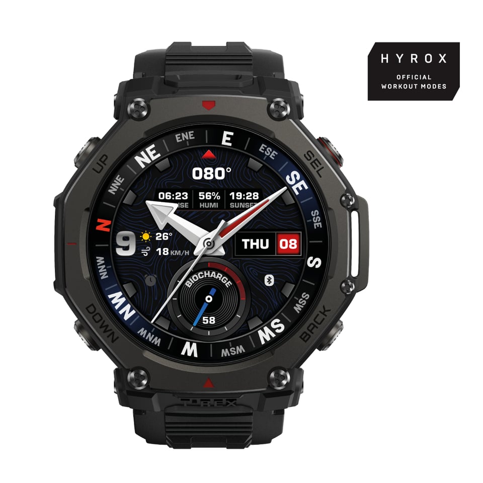 Amazfit T-Rex 3 Pro 3,81 cm (1.5") AMOLED 48 mm Digitaal 480 x 480 Pixels Touchscreen Zwart Wifi GPS