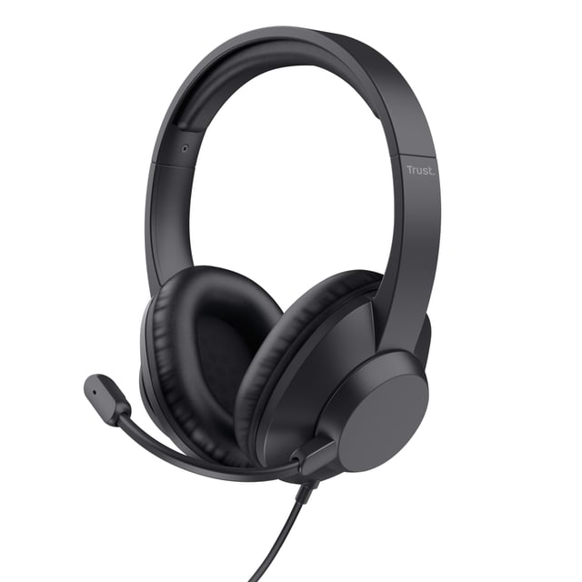 Trust Ayda Max Headset - Over-ear headset – Opklapbare microfoon – 3,5 mm aansluiting – Zwart