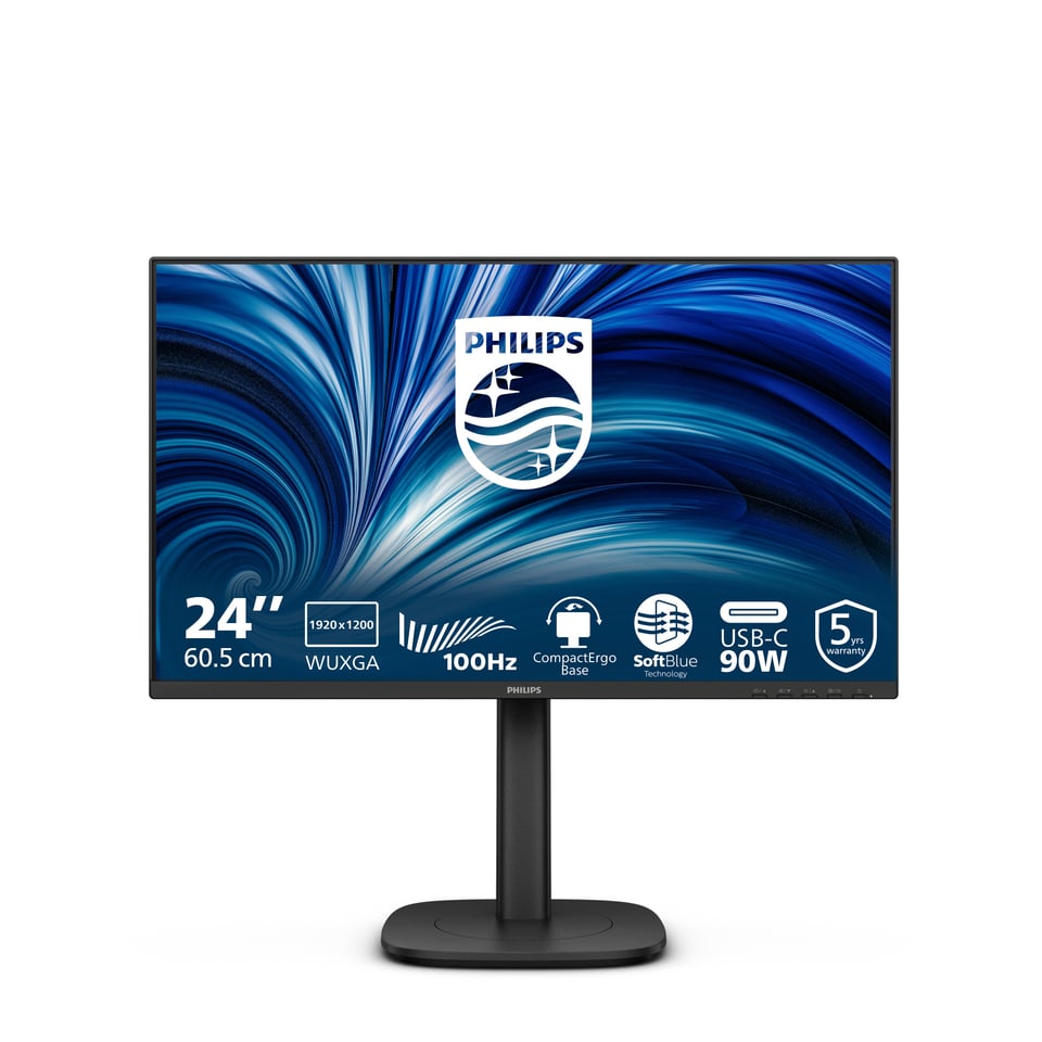 Philips 3000 series 24B2U3301D/00 computer monitor 61,2 cm (24.1") 1920 x 1200 Pixels WUXGA LCD Zwart
