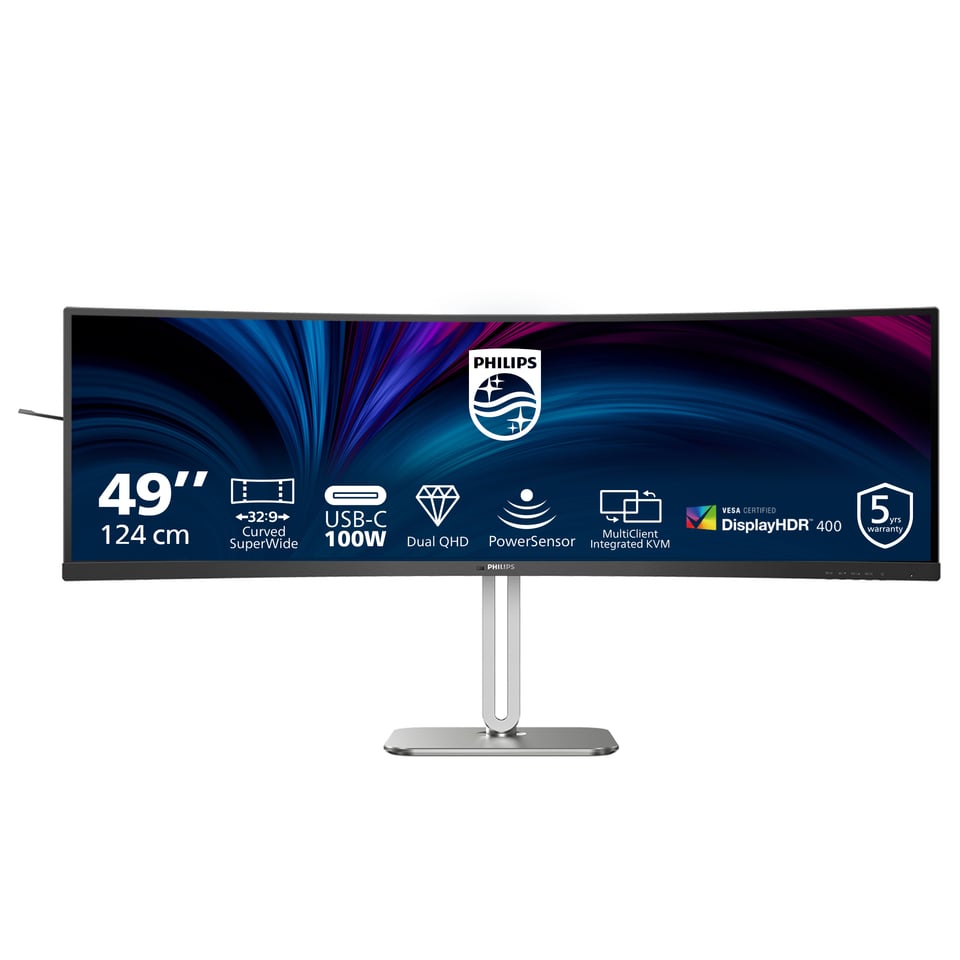 Philips 5000 series 49B2U5900C/00 computer monitor 124 cm (48.8") 5120 x 1440 Pixels Dual QHD LCD Zwart