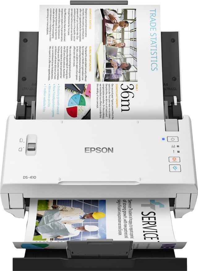 Epson WorkForce DS-410 compacte zakelijke sheet-fed A4-scanner met automatische documentinvoer voor 50 vellen en Document Capture Pro-software