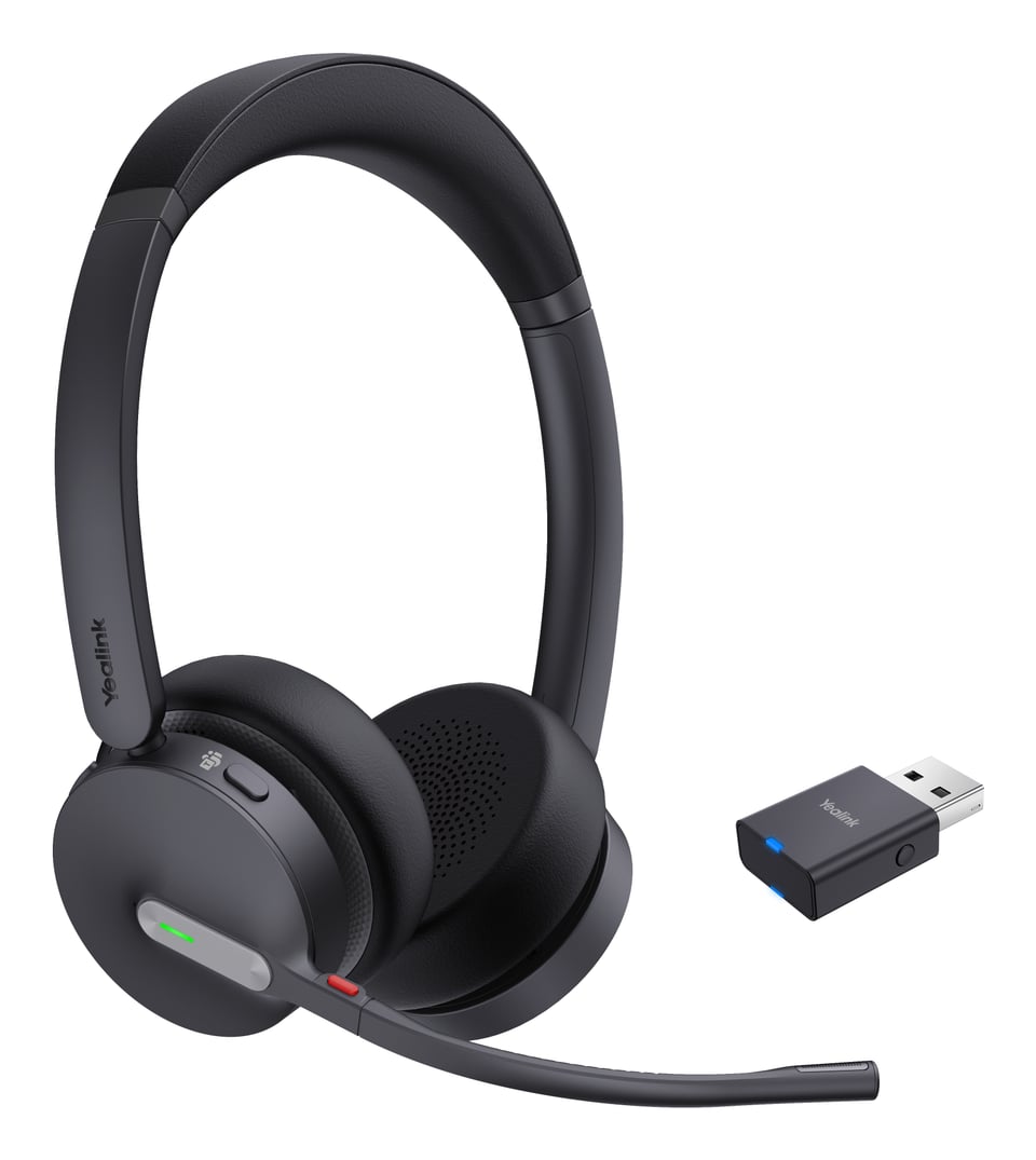 Yealink WH64 Hybrid Dual Teams Headset Draadloos Hoofdband Kantoor/callcenter Micro-USB Bluetooth Zwart