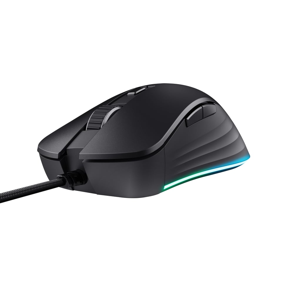 Trust GXT924 YBAR+ muis Gamen Rechtshandig USB Type-A Optisch 25600 DPI