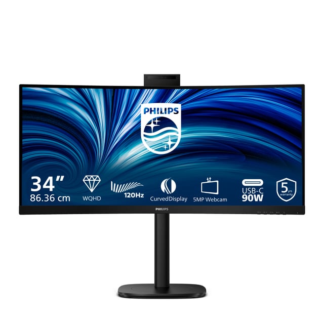 Philips 3000 series 34B2U3600CH/00 computer monitor 86,4 cm (34") 3440 x 1440 Pixels Wide Quad HD LCD Zwart