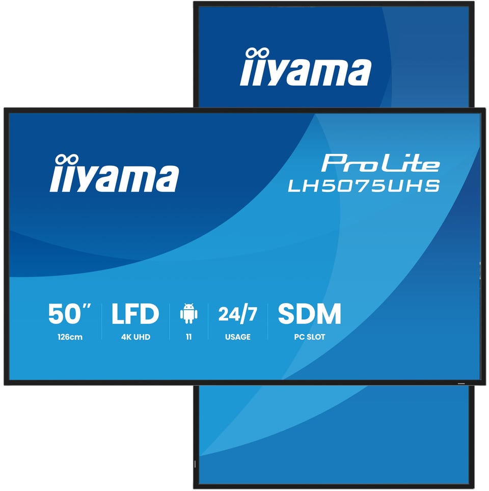 iiyama LH5075UHS-B2AG beeldkrant Digitale signage flatscreen 125,7 cm (49.5") LCD Wifi 500 cd/m² 4K Ultra HD Zwart Type processor Android 11 24/7