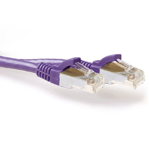 ACT Paarse 25 meter SFTP CAT6A patchkabel snagless met RJ45 connectoren