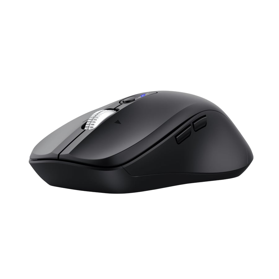 Trust Ferro Hyperscroll Draadloze Muis - Multi-device muis – Hyperscrollwiel – RF+Bluetooth – Zwart