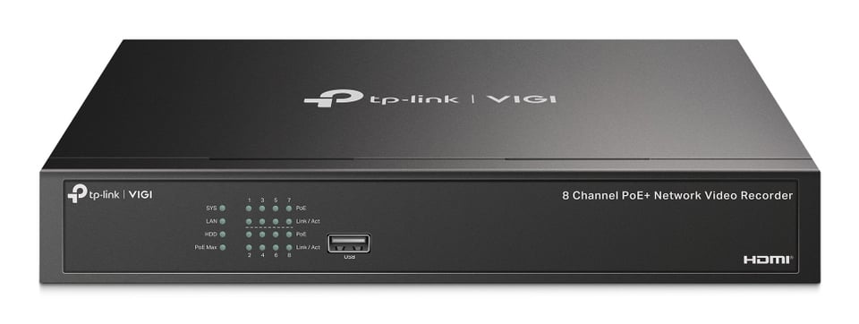 TP-Link VIGI NVR1008H-8P Zwart