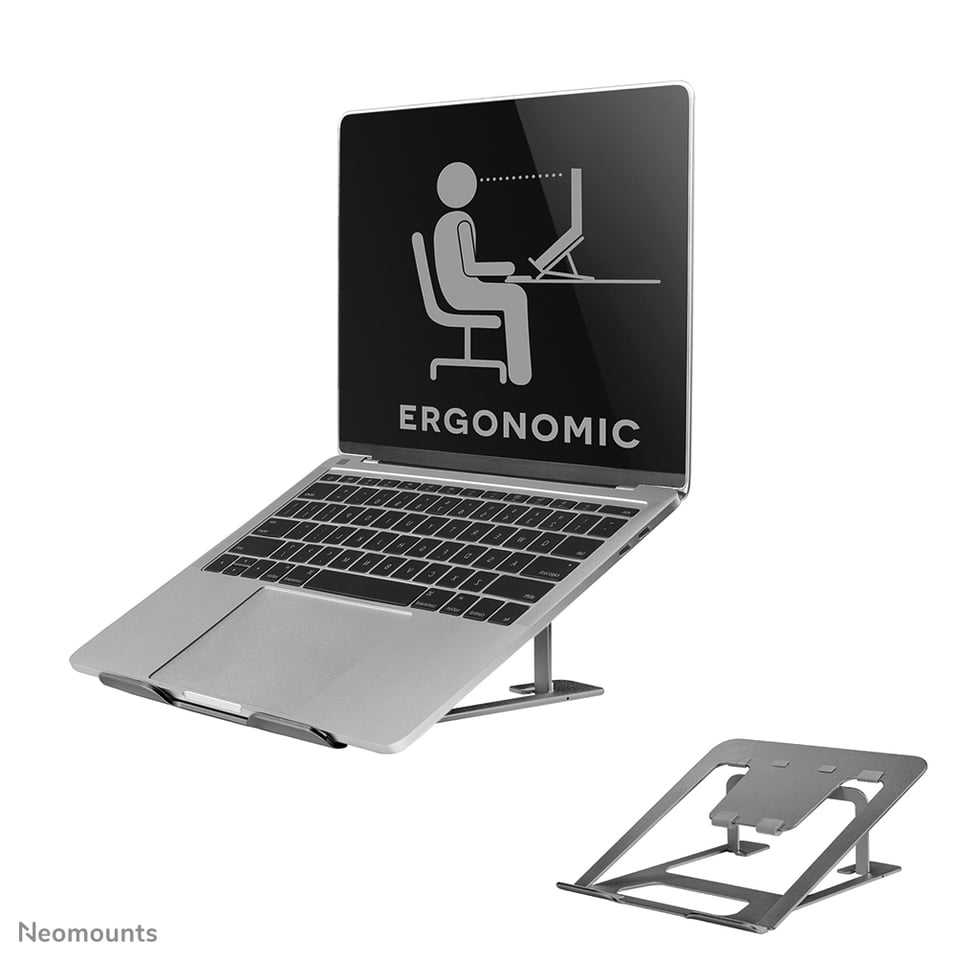 Neomounts NSLS085GREY Laptopstandaard 10-17" - opvouwbaar - compact - universeel