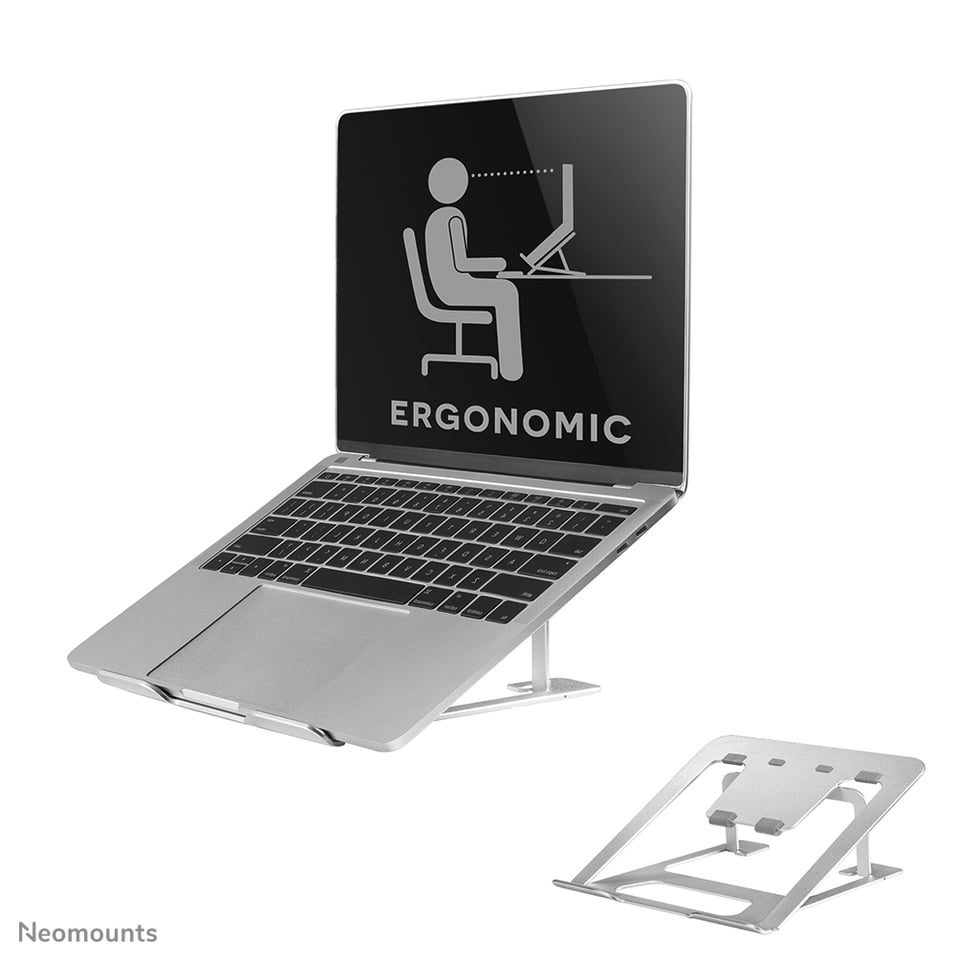 Neomounts NSLS085SILVER Laptopstandaard 10-17" - opvouwbaar - compact - universeel