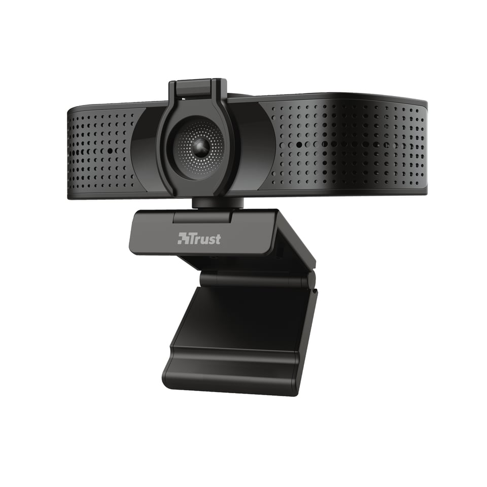 Trust Teza 4K Webcam - Ultra HD webcam – 3840 x 2160 resolutie – Dubbele microfoon – Zwart