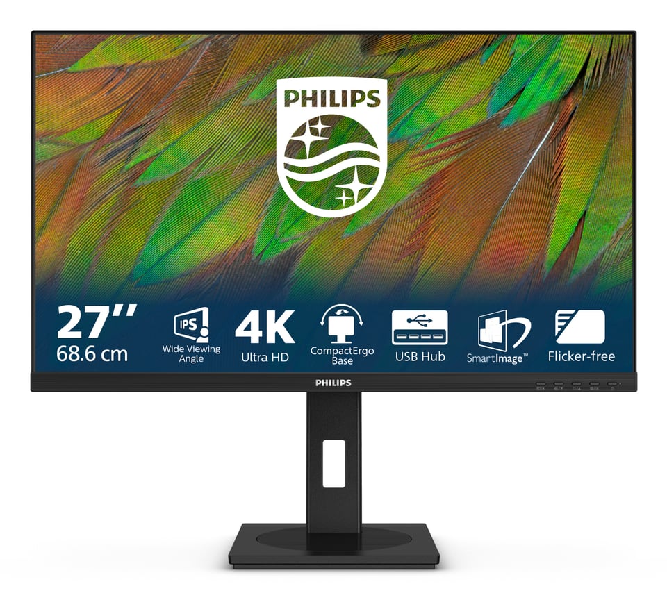 Philips 3000 series 27B1N3800/00 computer monitor 68,6 cm (27") 3840 x 2160 Pixels 4K Ultra HD LCD Zwart