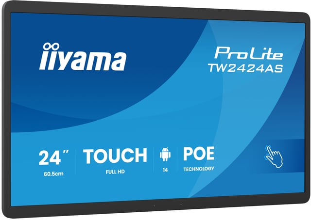 iiyama TW2424AS-B3P beeldkrant Interactief flatscreen 60,5 cm (23.8") Wifi 450 cd/m² Full HD Zwart Touchscreen Type processor Android 24/7