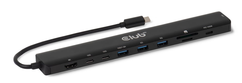 CLUB3D 10-1 Portable Dock USB Type-C® 10Gbps to HDMI™ 8K30Hz PD3.1 Max.140Watt