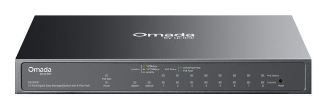TP-Link Omada ES210GP netwerk-switch Managed L2 Gigabit Ethernet (10/100/1000) Power over Ethernet (PoE) DIN-rail Zwart