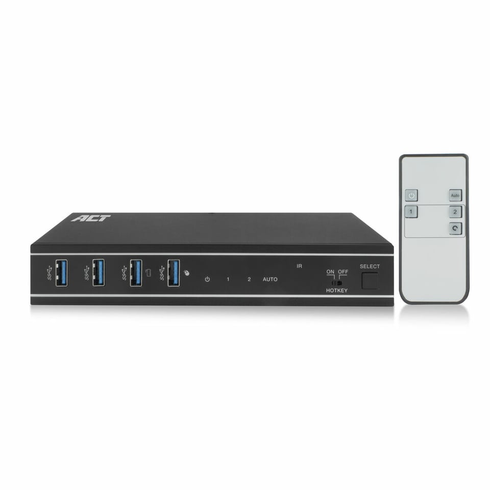 ACT 2-Poorts HDMI 4K@60Hz KVM switch, USB 3.2 Gen1 (USB 3.0)