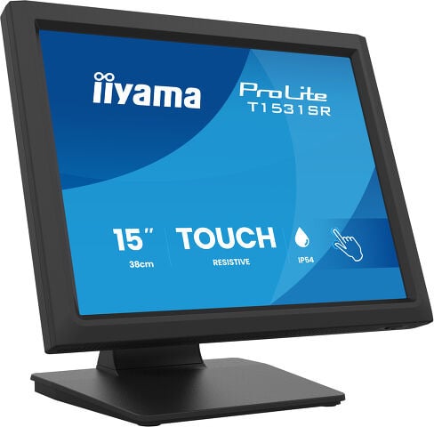 iiyama ProLite T1531SR-B2S computer monitor 38,1 cm (15") 1024 x 768 Pixels XGA Touchscreen Tafelblad Zwart