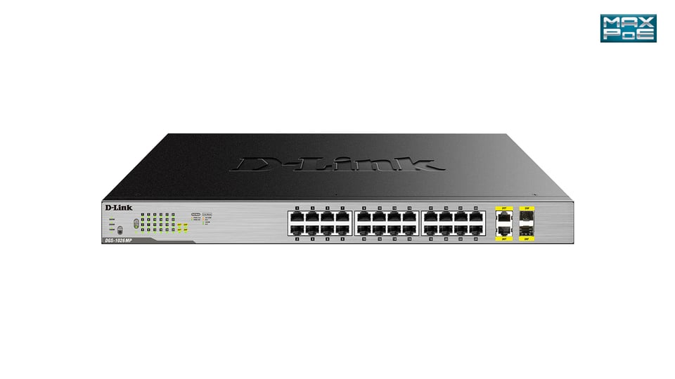 D-Link DGS-1026MP netwerk-switch Unmanaged Gigabit Ethernet (10/100/1000) Power over Ethernet (PoE) Zwart, Grijs